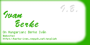 ivan berke business card